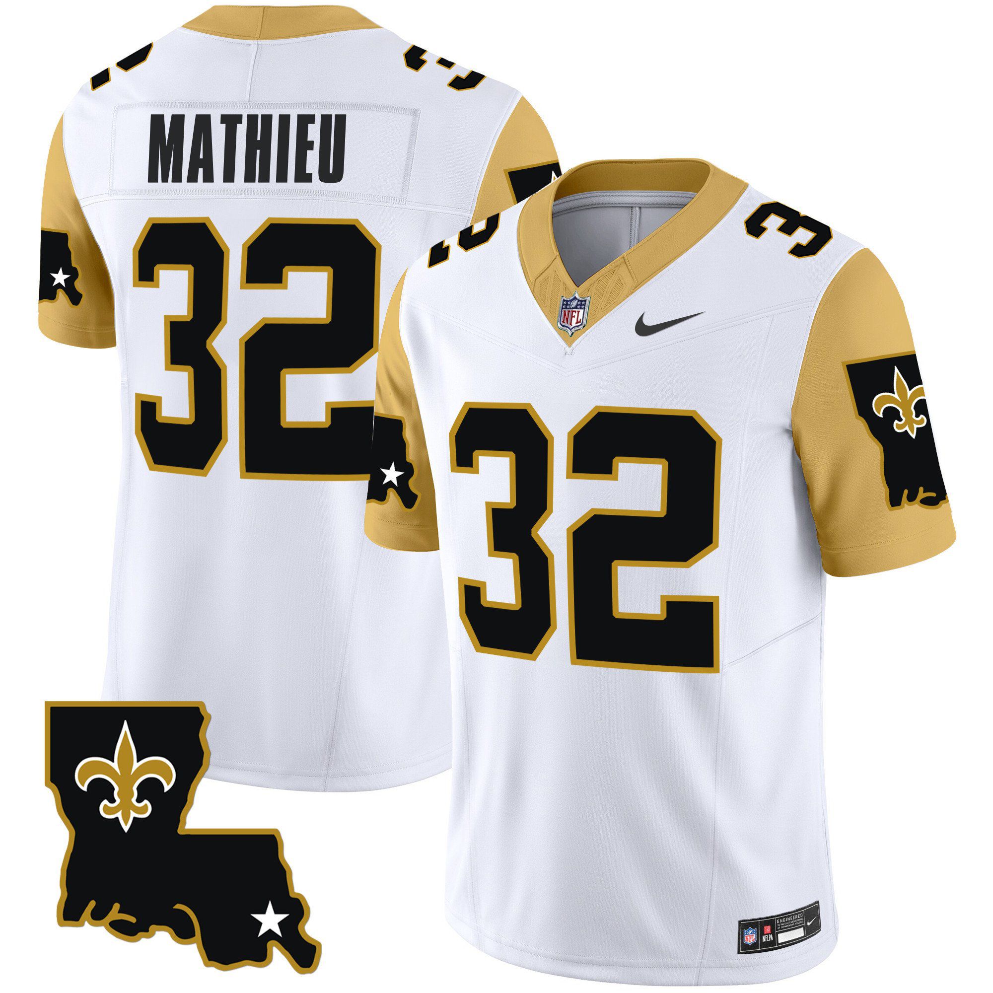 Men New Orleans Saints #32 Mathieu White 2024 Nike 1987 Legacy Vapor Limited NFL Jersey->nfl t-shirts->Sports Accessory